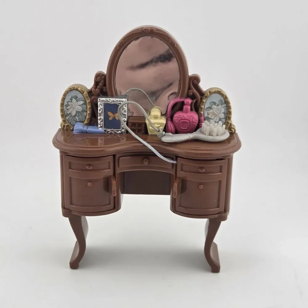 Fisher-Price Loving Family Dollhouse Bedroom Brown Vanity for Mom Parents